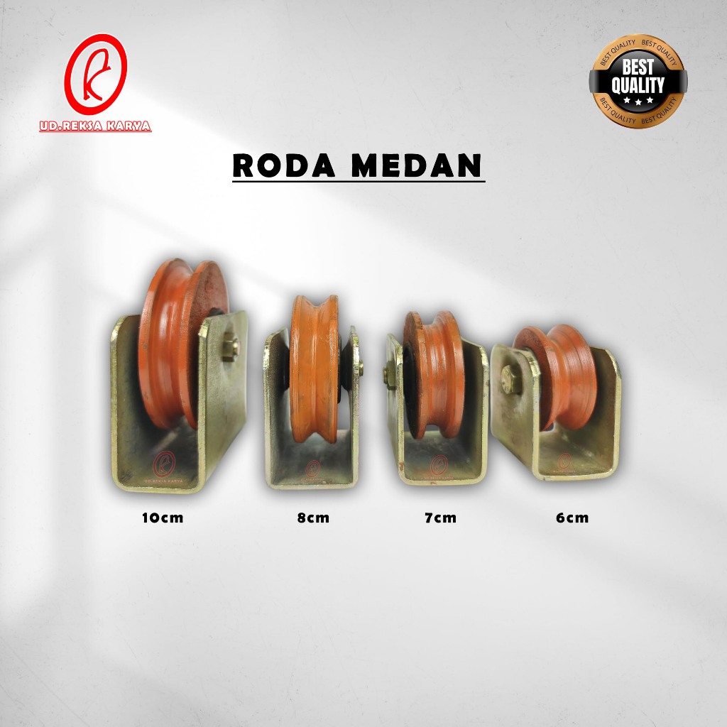 Roda besi cor medan | roda medan 6, 7, 8, 10cm