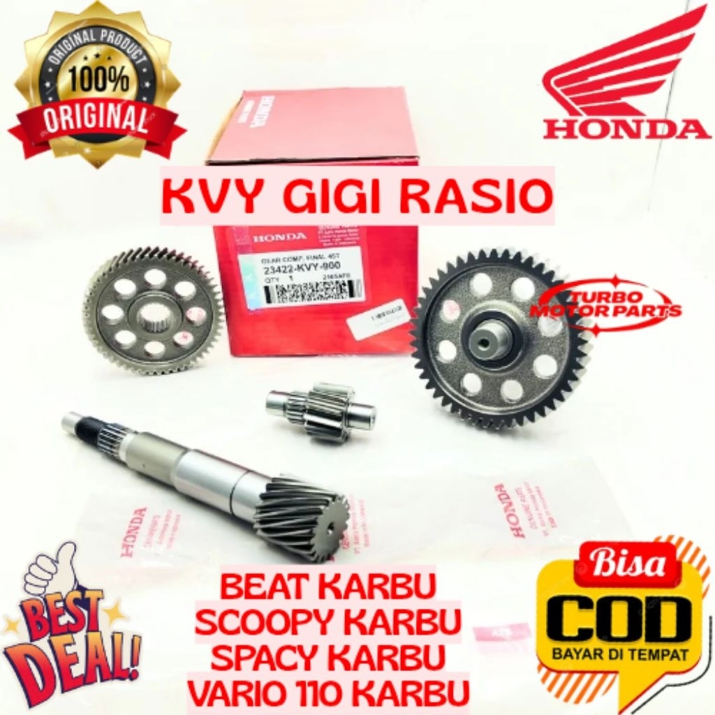 GIGI RASIO ORIGINAL HONDA KODE KVY, GIGI RASIO BEAT KARBU, GIGI RASIO SCOOPY KARBU, GIGI RASIO SPACY