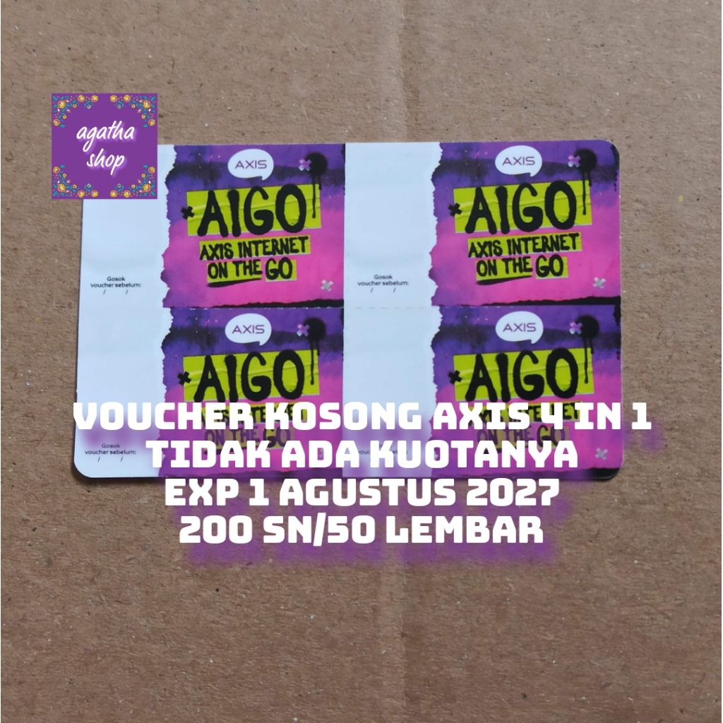 VOUCHER KOSONG AXIS 200 SN/50 LEMBAR MODEL 4 IN 1