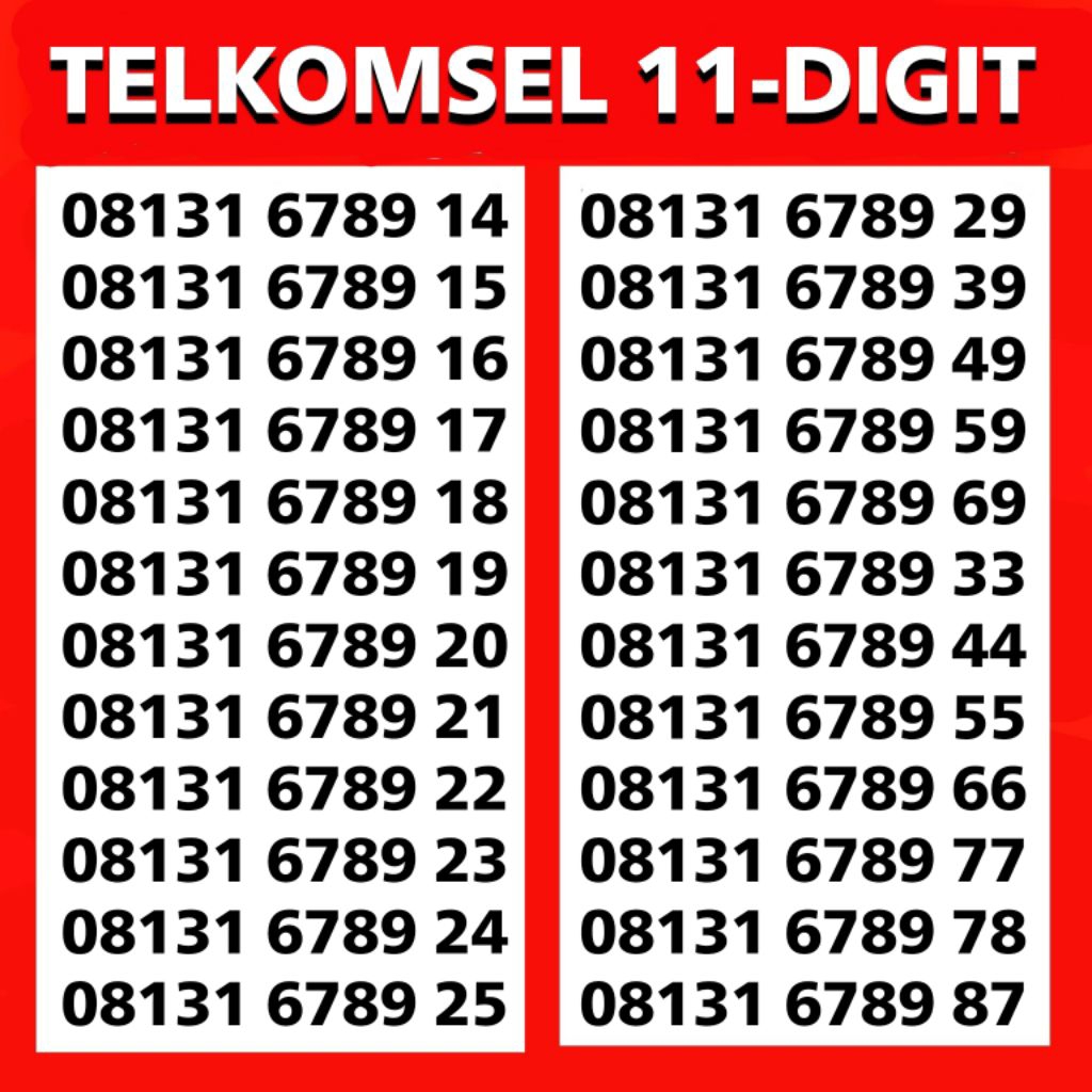 NOMOR CANTIK TELKOMSEL NOMOR SIMPATI CANTIK PERDANA NOMER TELKOMSEL RAPIH MURAH 11 Digit