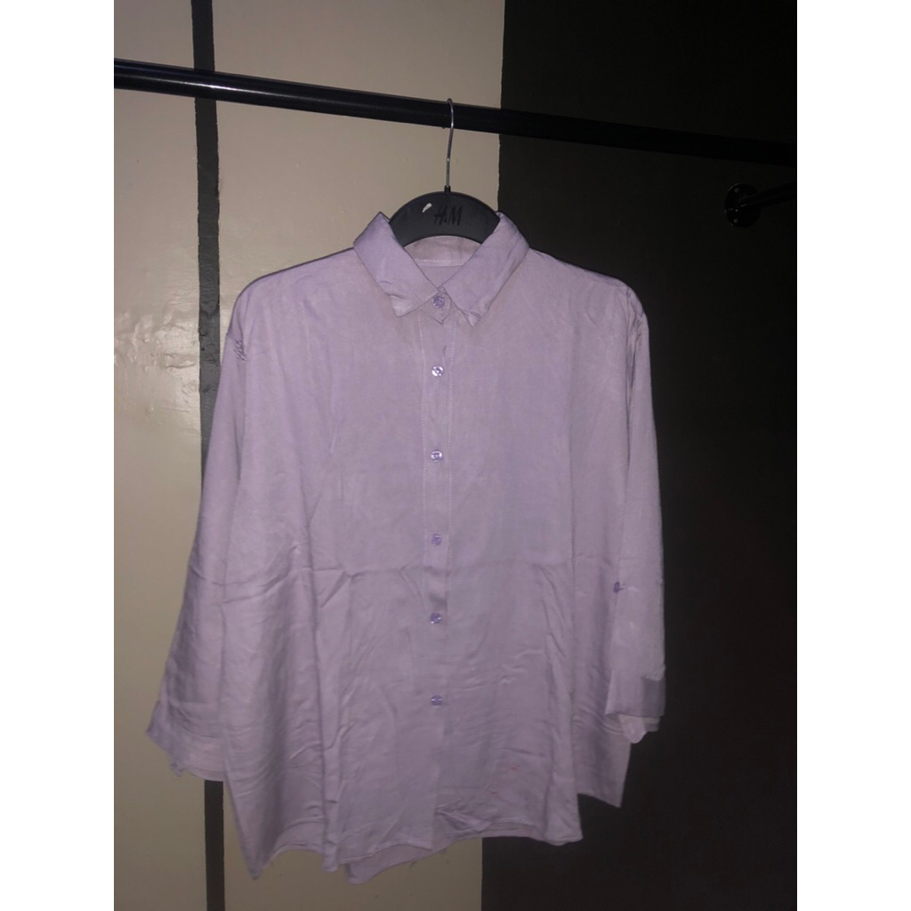 (preloved) Atasan Kemeja Wanita Bahan Rayon warna Lilac