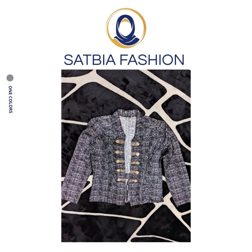 Jacket Blazer Tweed Anak 12th Model Military Wanita 40/50 - SATBIA Fashion