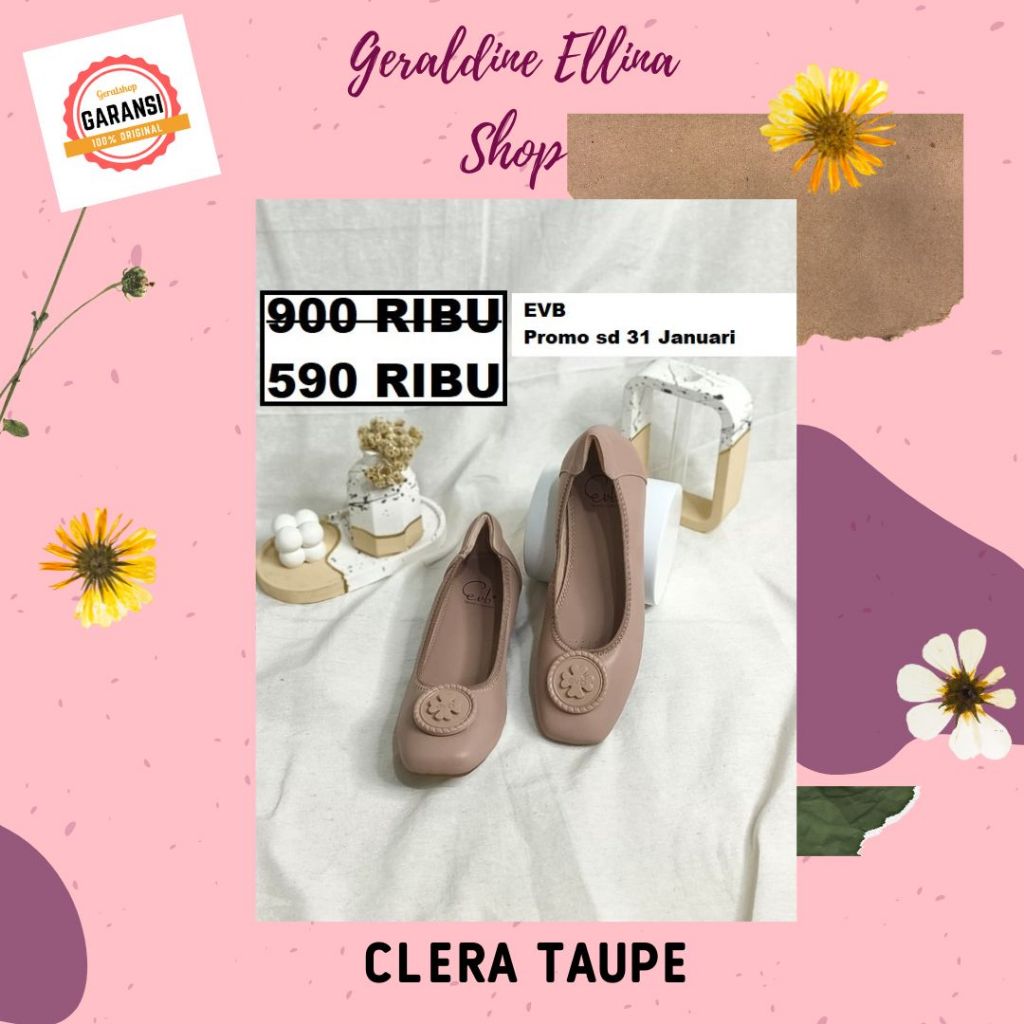 Sepatu flat wanita Evb original store seri CLERA