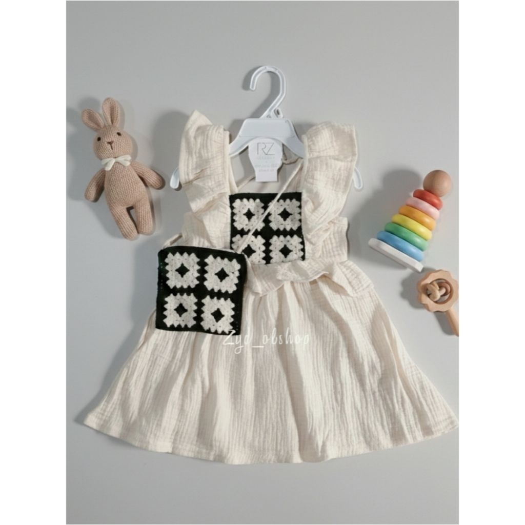 Set 2in1 Dress + Tas Anak Rachel Zoe | 2in1 Set Dress + Tas anak perempuan RZ