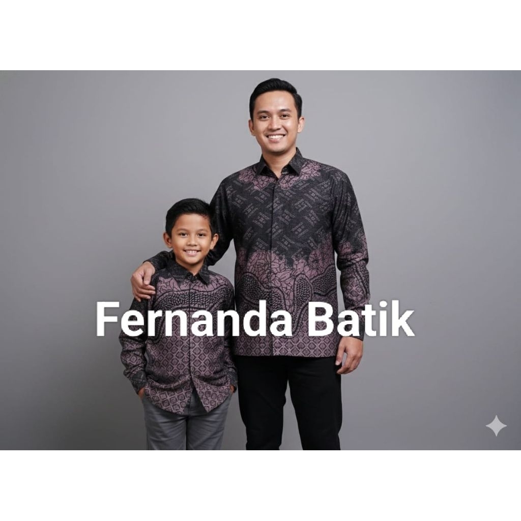 Dobby Ungu pastel, Kemeja Batik Couple Ayah Dan Anak, Warna Ungu pastel,Bahan Dobby Tenun,Pakai Furi