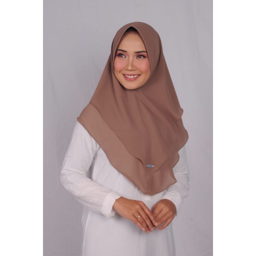 Jilbab ceruty 2 layer premium,khimar mini 2 layer premium,hijab instan