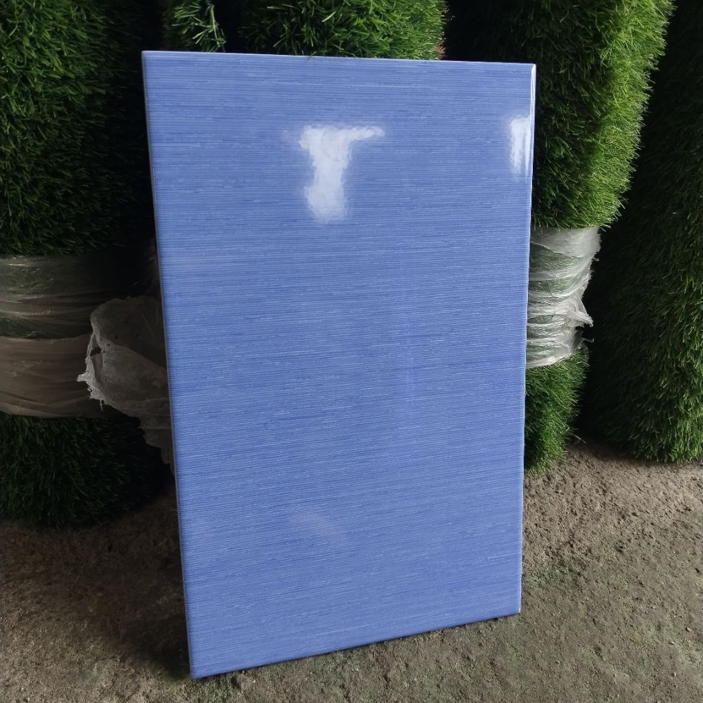 KERAMIK 25X40 BIRU GARIS LINE KERAMIK BIRU GLOSSY