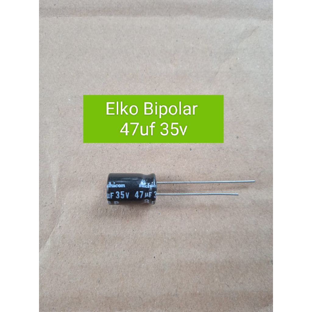Elco Bipolar 47uf 35v Elko Non Polar 47 uf 35 Volt Kondensator Elektrolit Nonpolar 47uf 35 v
