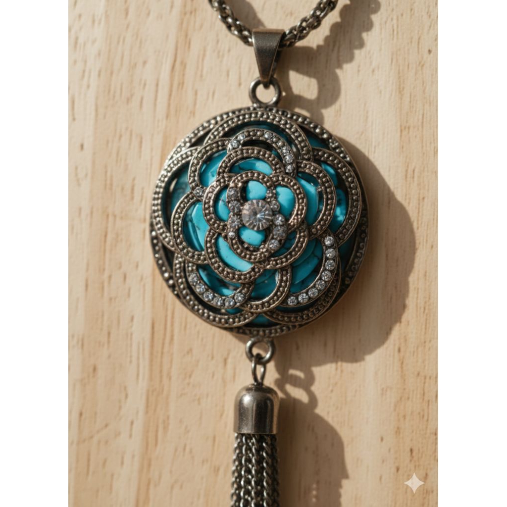 Kalung Mandala Tassel Long Necklace 50cm