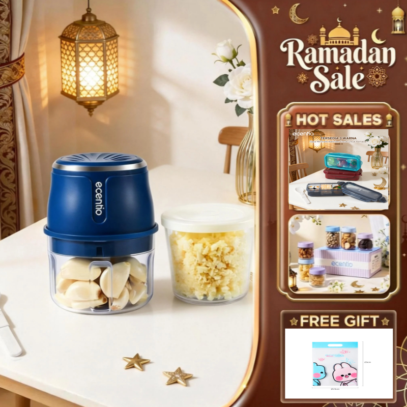 [Koleksi Ramadan] ecentio blender kapsul 250ml- Portabel 6 Pisau Stainless Steel 316 Chopper Mini, C