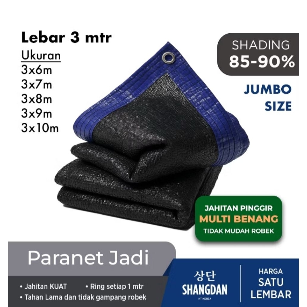 Terpal Paranet Shangdan HT KOREA 85% | Paranet Jadi Semua Ukuran