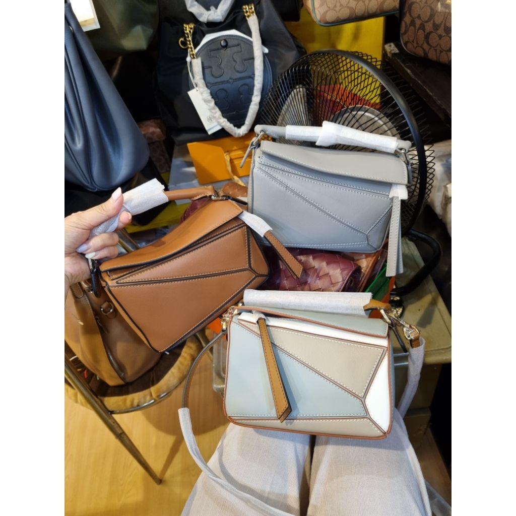 L W Fashion Mini Puzzle Bag Tas Wanita Top Handle Selempang Kulit Asli Genuine Leather