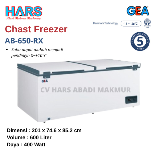 GEA Chest Freezer AB-650-TX / Box Pendingin Kapasitas 600 Liter