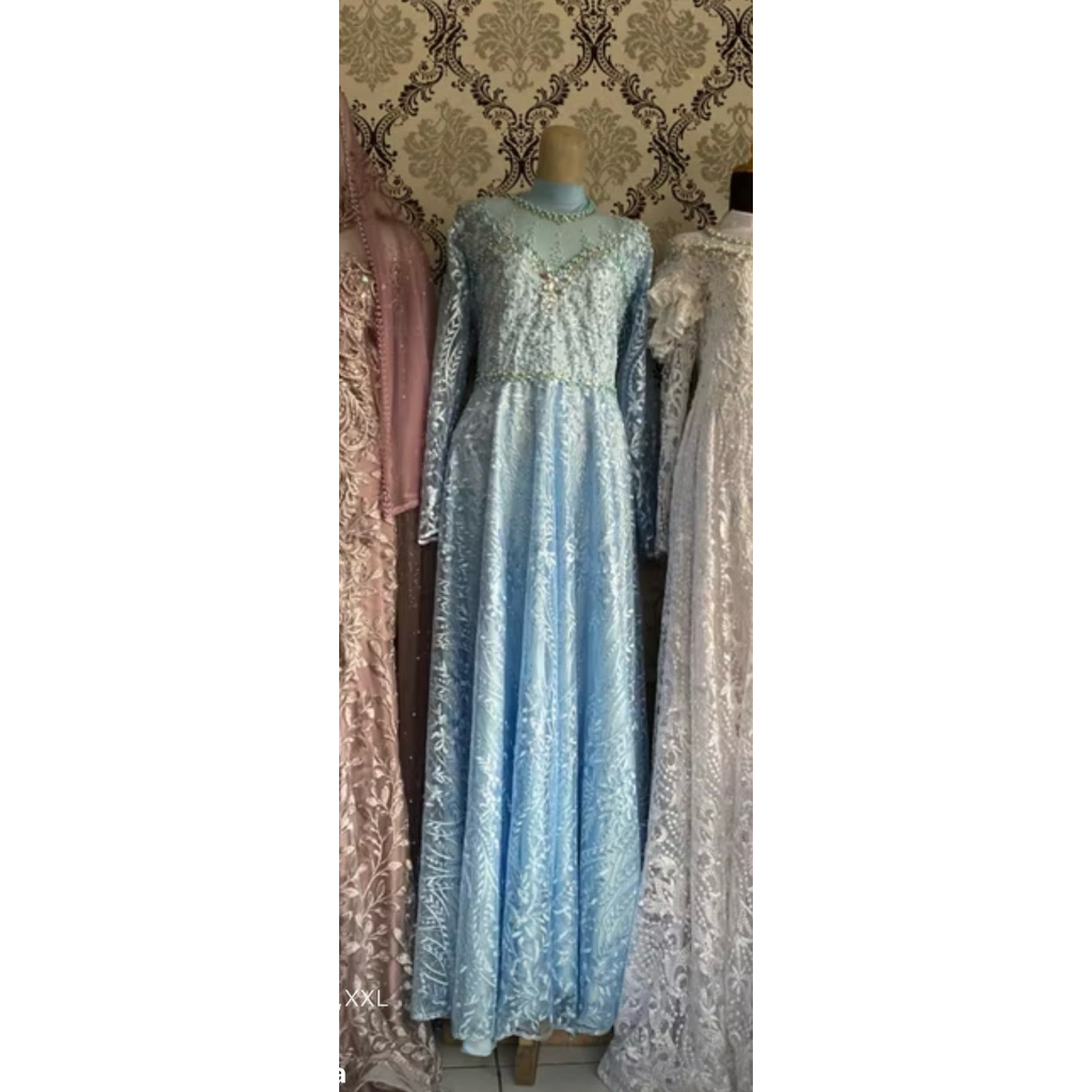 PL gaun ice blue minus pemakaian