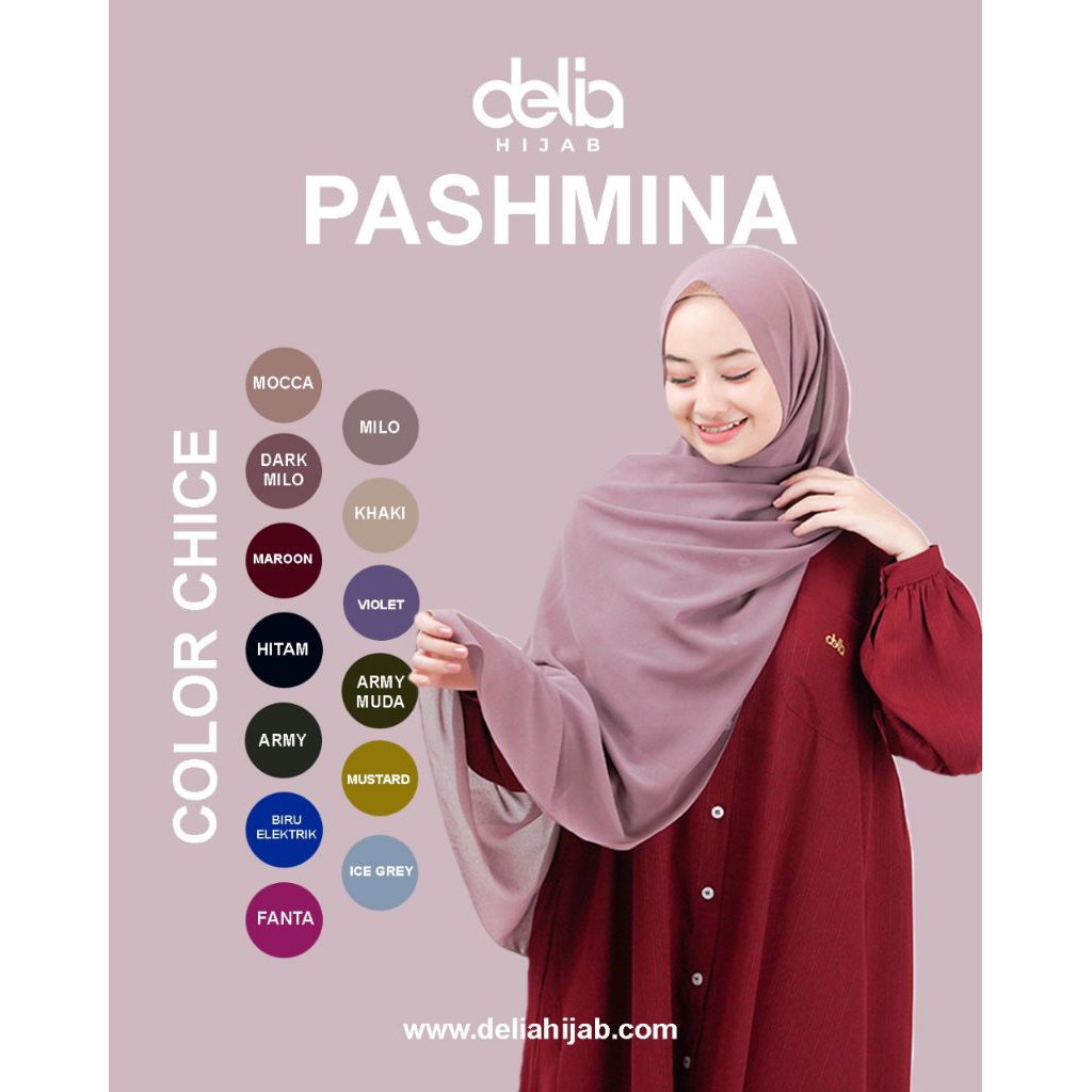 Kerudung Pashmina - Pashmina Delia Bordir - Delia Hijab