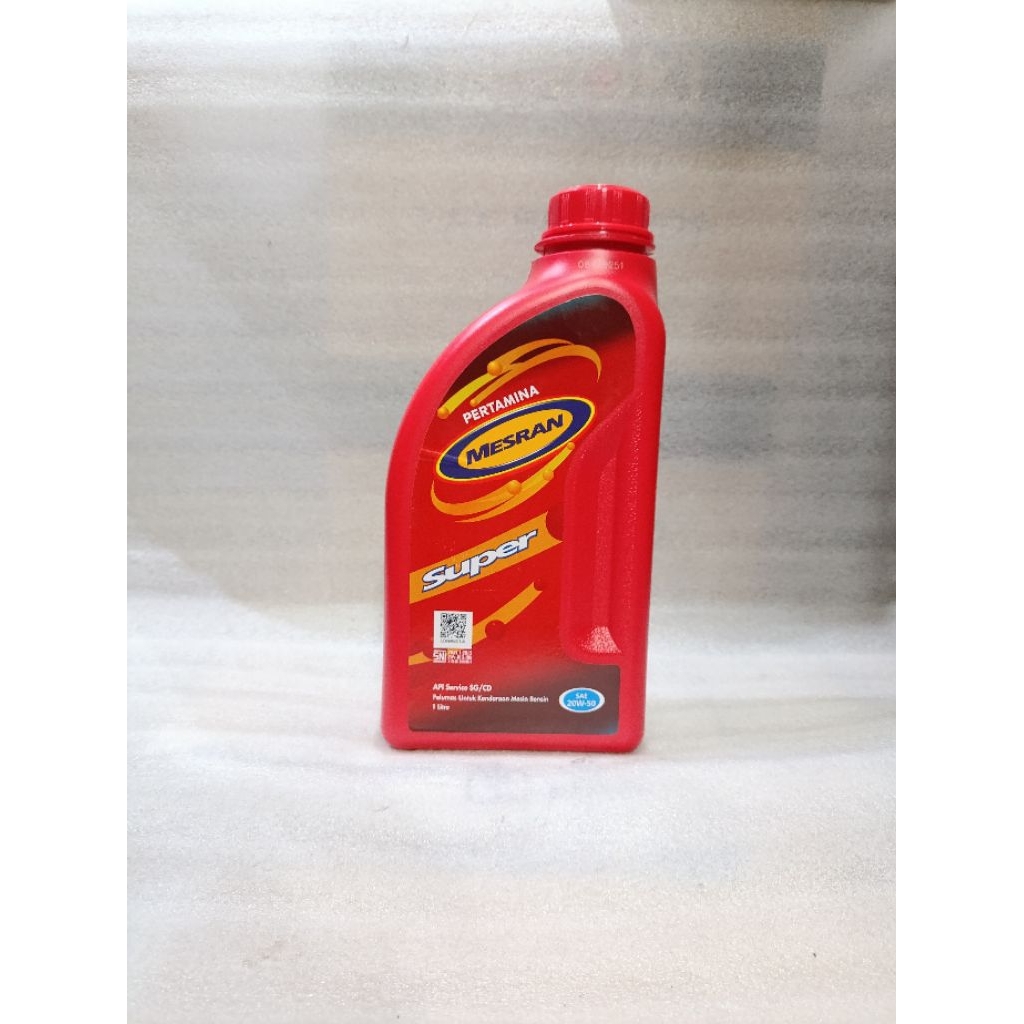 OLI MESRAN SUPER 4T 1L DIJAMIN ASLI 100% API SERVICE SG/CD SAE 20W-50 MESRAN SUPER 4T OLI MESIN MOTO