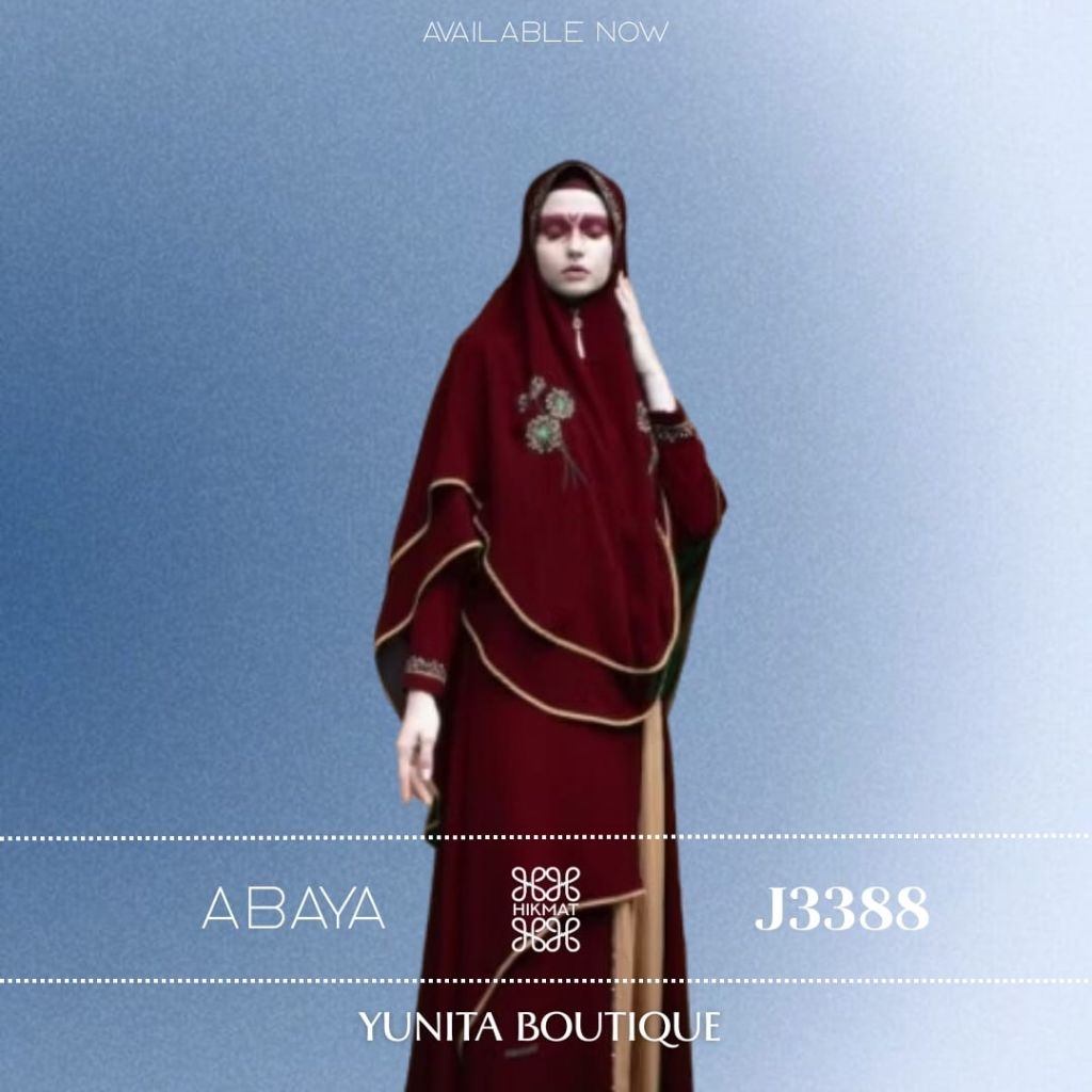 syar i abaya hikmat fashion original J3388 Maroon