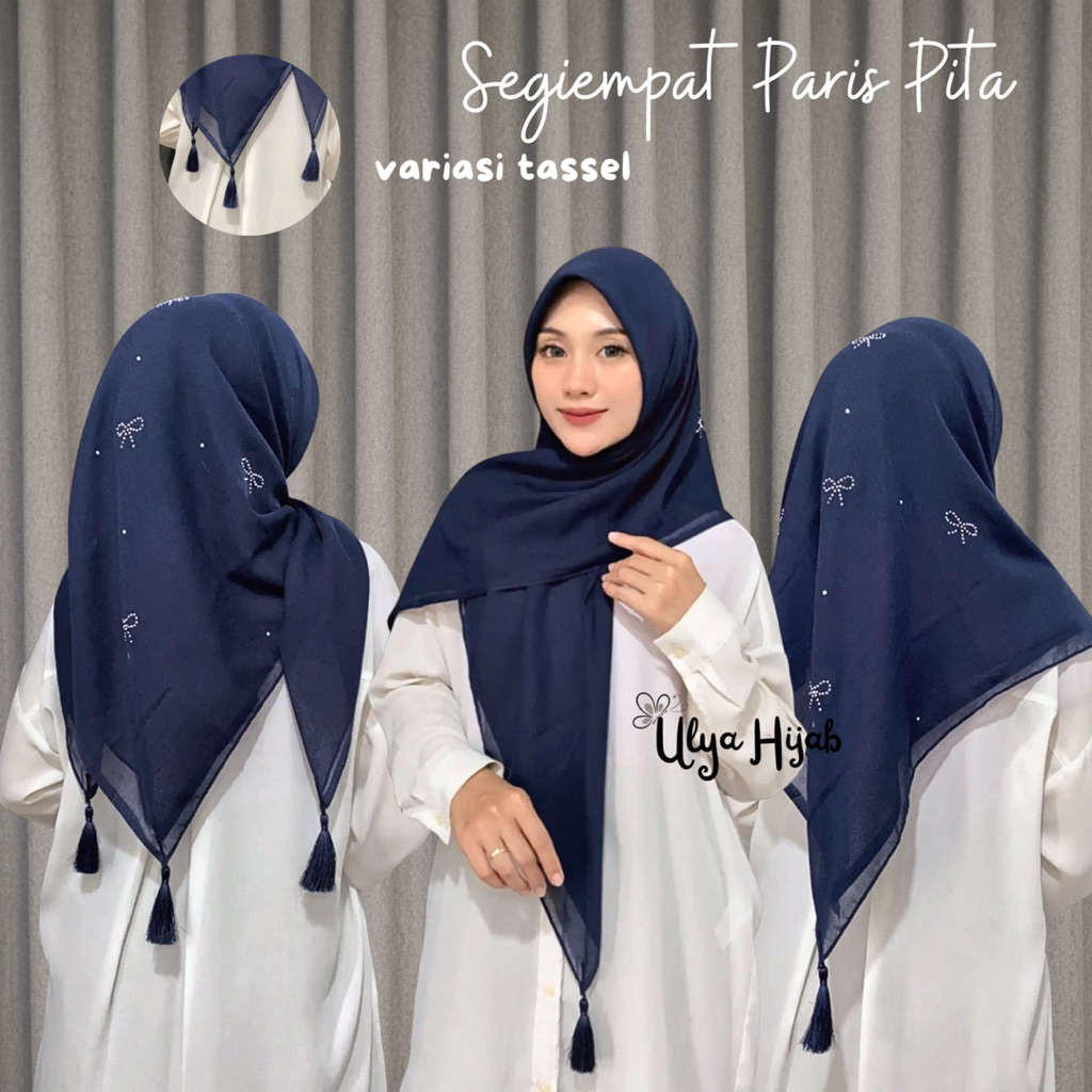 Ulya Hijab - Segiempat PARIS Payet Pita new Ulya hijab