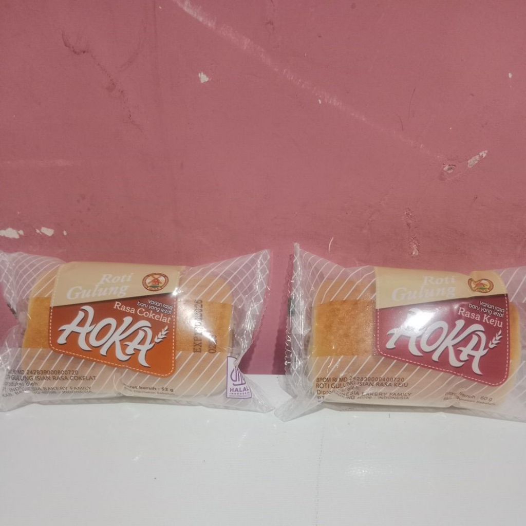 roti gulung aoka coklat dan keju