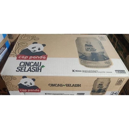 Minuman Cincau Selasih Cap Panda 1 Dus Isi 24 Pcs