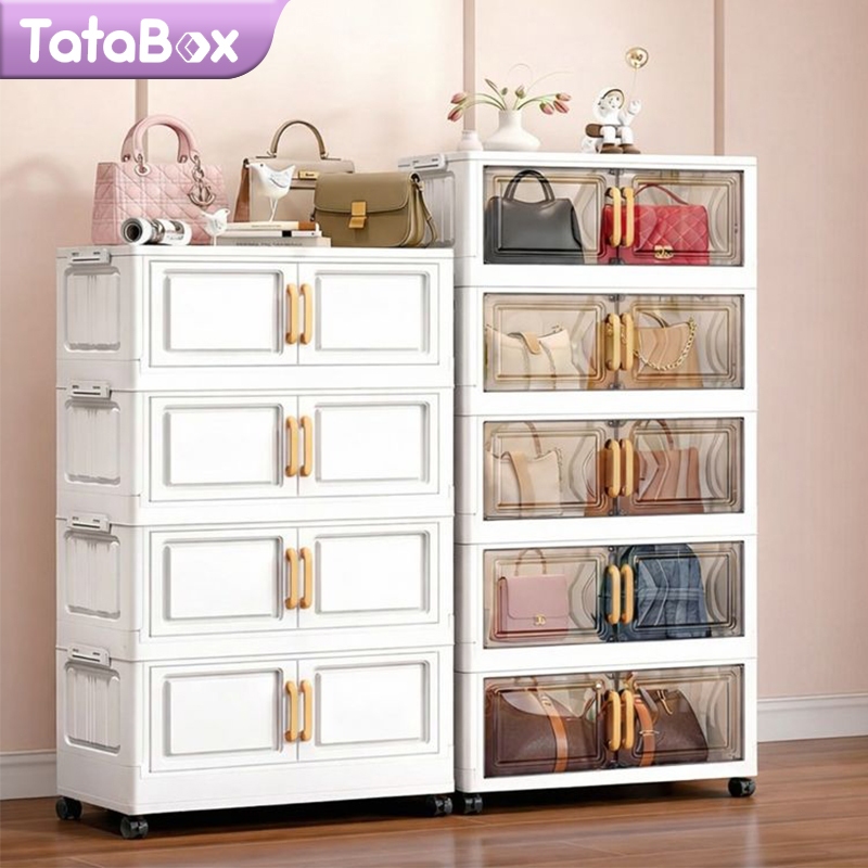 Rak Tas Tertutup Anti Debu Lemari Tas Estetik Minimalis Rak Tas Susun Lemari Transparan Untuk Kamar