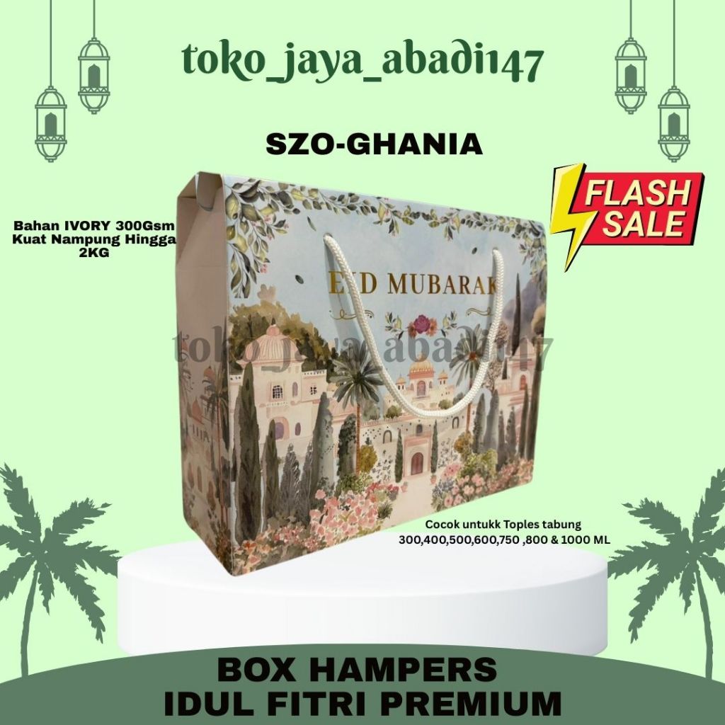 GABLE BOX/SZO-GHANIA/BOX HAMPERS IDUL FITRI / BOX HAMPERS LEBARAN / KOTAK HAMPERS IDUL FITRI / KOTAK