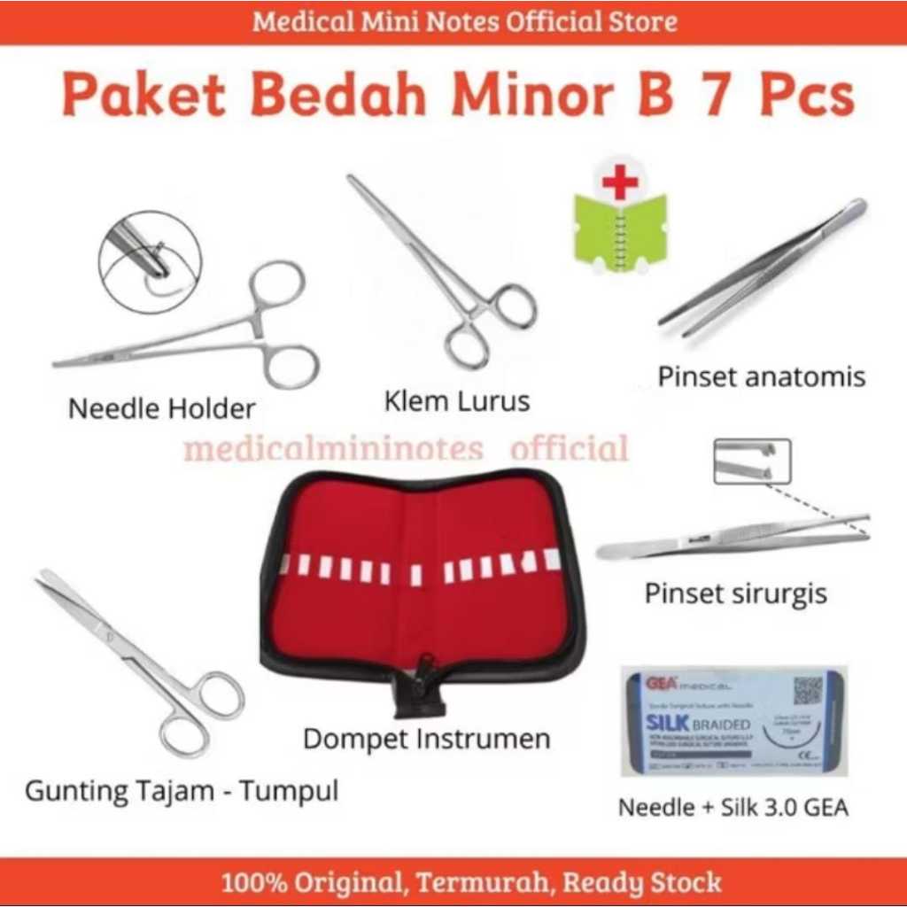 Paket Bedah Minor / Instrumen set bedah 7 pcs