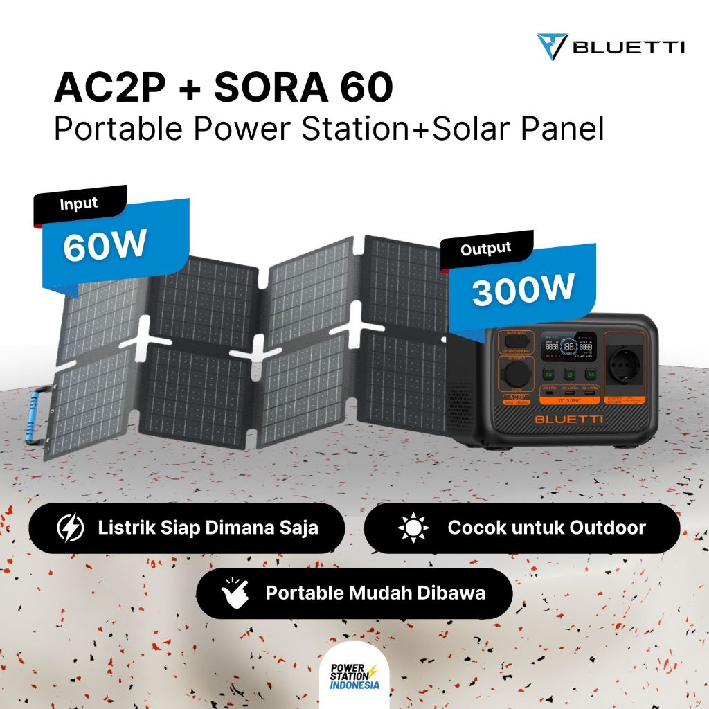 Paket Bundling Bluetti Power Station + Solar Panel Portable Bluetti