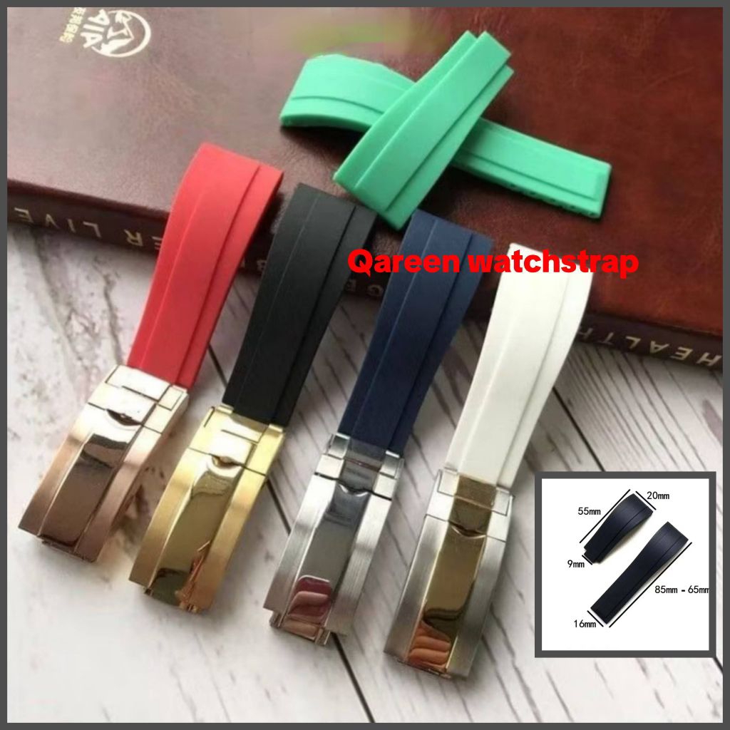 Tali Strap Jam ROLEX 20MM Rubber Silikon In Buckle High Quality For Rolex Submariner Oysterflex Dayt