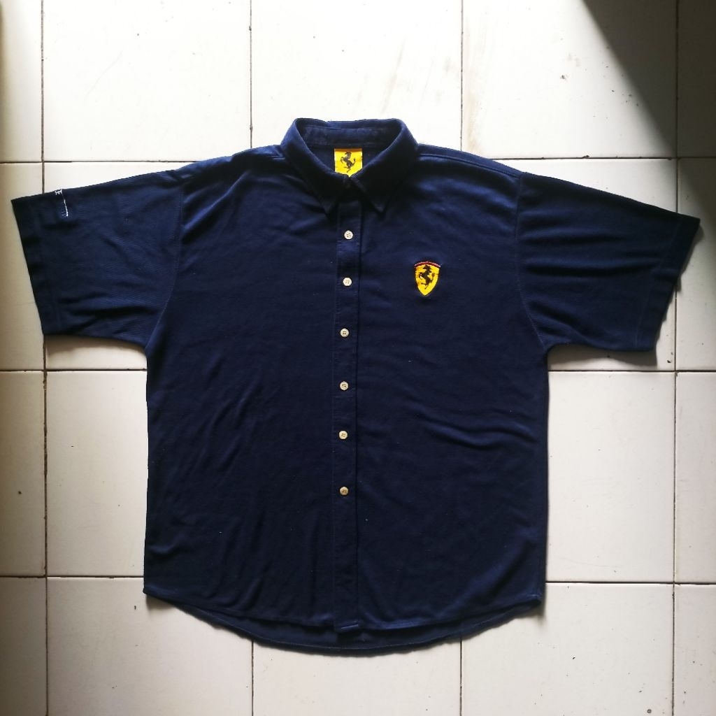 Kemeja Ferrari Vintage Original Official Merchandise Scuderia Ferrari F1 1996 Workshirt Rare