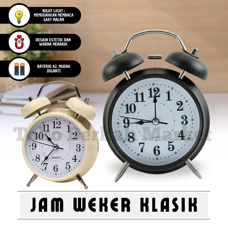 Jam Meja Weker  Alarm Klasik/Jam Weker Jam Beker Alaram Murah