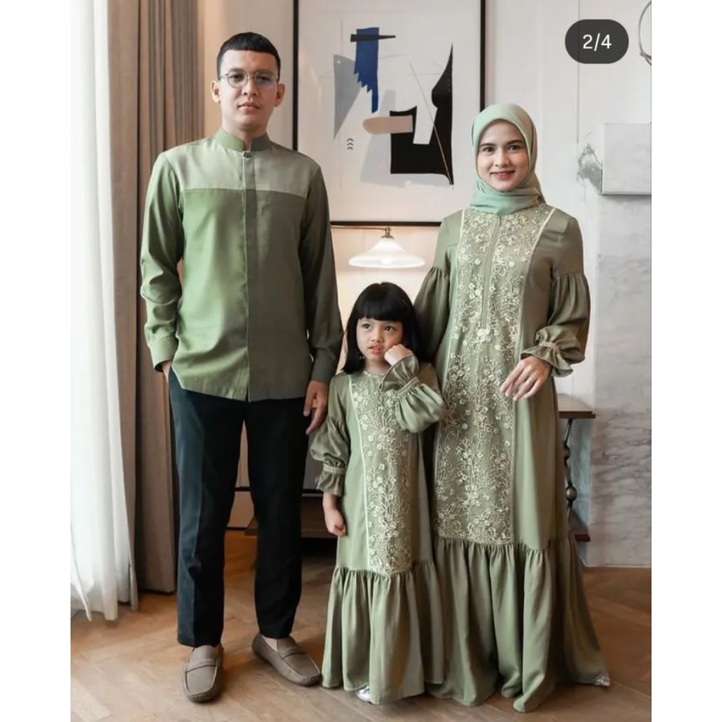 Kamila Gamis Keluarga | Gamis Couple Keluarga - Busana Muslim Keluarga | Busana Muslim Lebaran - Set