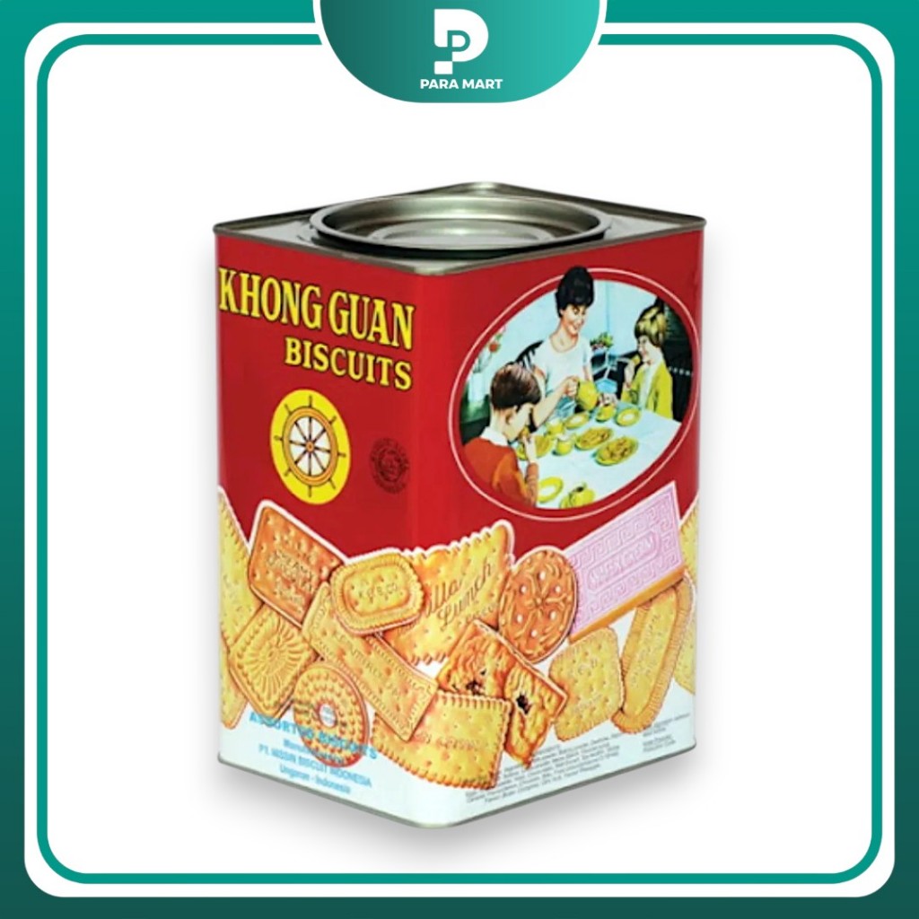 Paramart - Khong Guan Biskuit Kaleng Persegi 1600gr