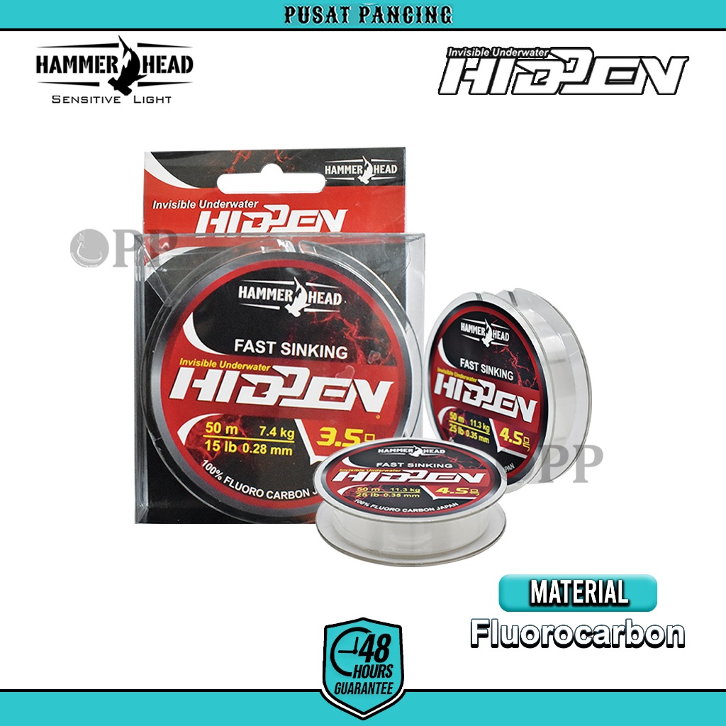 Senar Leader HAMMERHEAD HIDDEN Fluoro Carbon 100% 50Meter Transparant