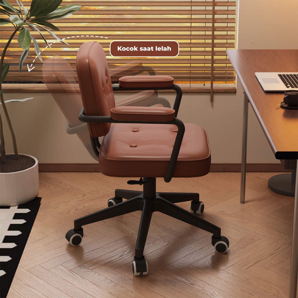 Homedoki Kursi Kantor/Kursi Kantor Empuk Nyaman/Kursi Kerja Kantor/Kursi Aesthetic
