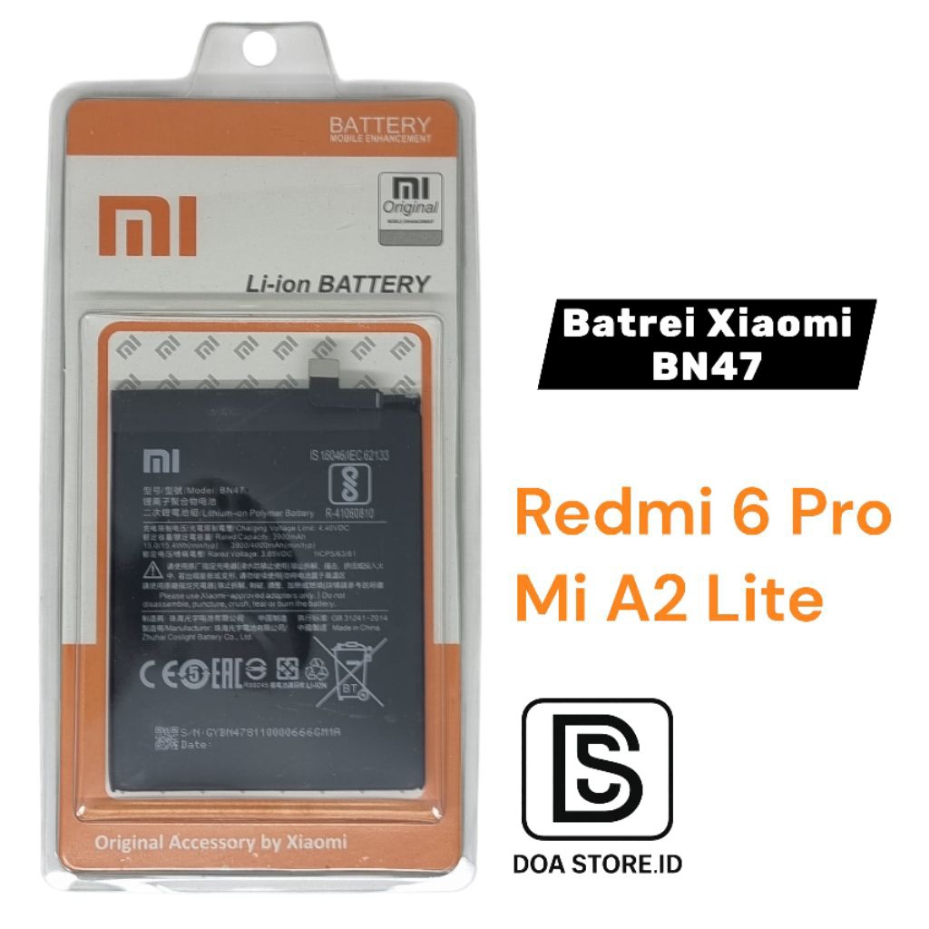 BATREI XIAOMI BN47 , BATREI XIAOMI REDMI 6 PRO / MI A2 LITE