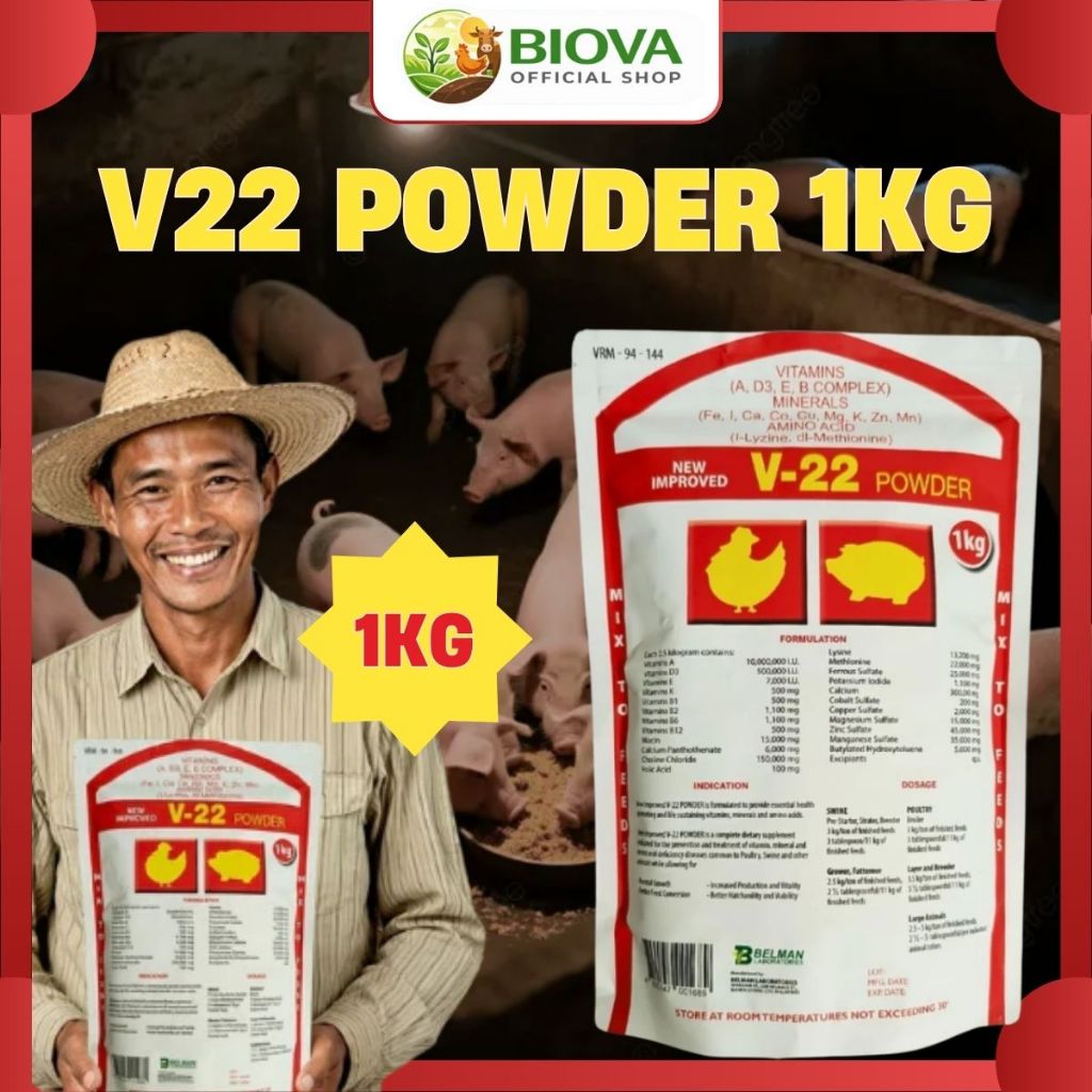 [1KG] V-22 Vitamin Ternak Bubuk – Booster Pertumbuhan Cepat, Hemat Pakan, Ternak Lebih Lahap & Sehat