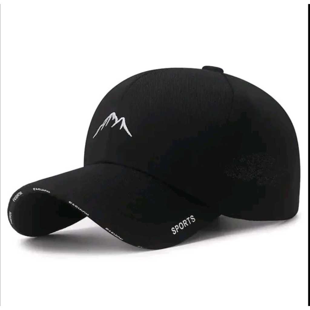 Topi Baseball Pria Wanita Musim Panas Bordir Sunshade Snapback Topi untuk pria Gorros Hitam  putih