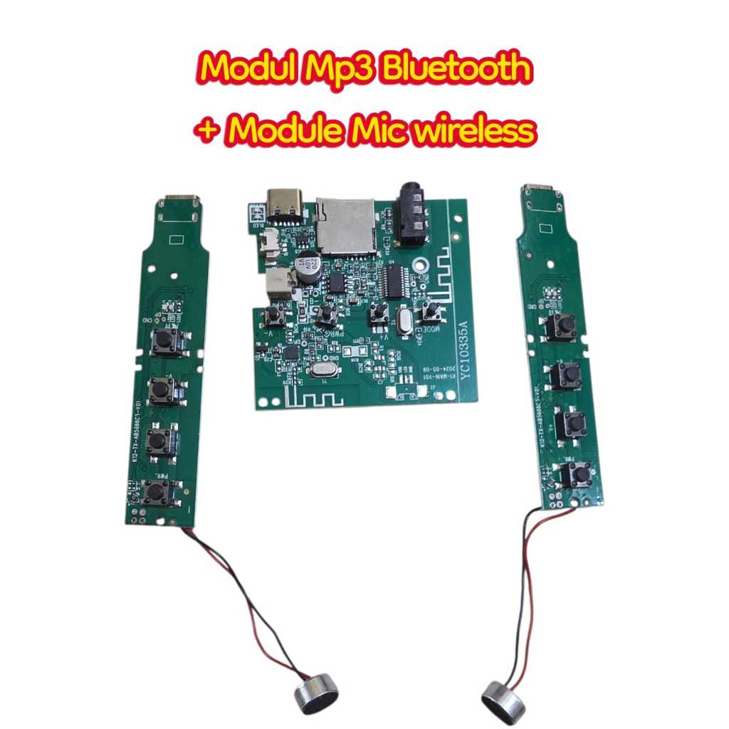 TERMURAH MODULE MODUL  MP3 BLUETOOTH SET K12 DUAL MIC WIRELESS COPOTAN MODULE MP3 PLAYER + MIC WIREL