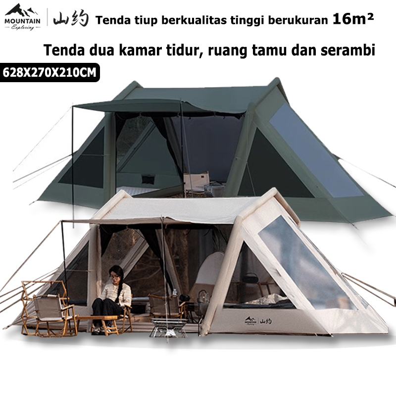 MOUNTAIN 4-6 orang16 meter tenda tiup otomatis tenda Camping Mengental Tetaplah hangat Pembangunan c