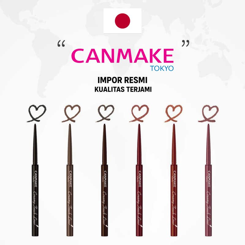 Canmake Creamy Touch Liner – Eyeliner Jepang Original, Waterproof, Smudge-Proof, Long-Lasting, Black
