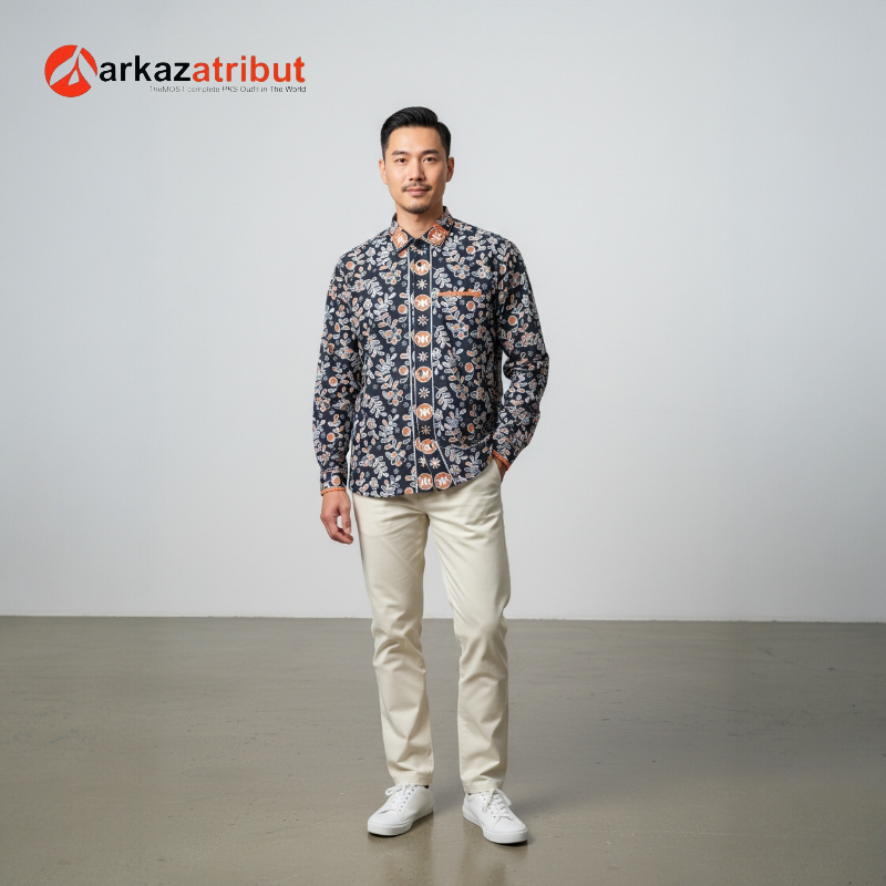 Batik PKS Pria Lengan Panjang | Bahan Katun Nyaman Dipakai