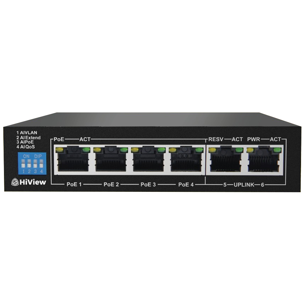 HIVIEW HIK-106 SWITCH POE 4 PORT 2 PORT UPLINK