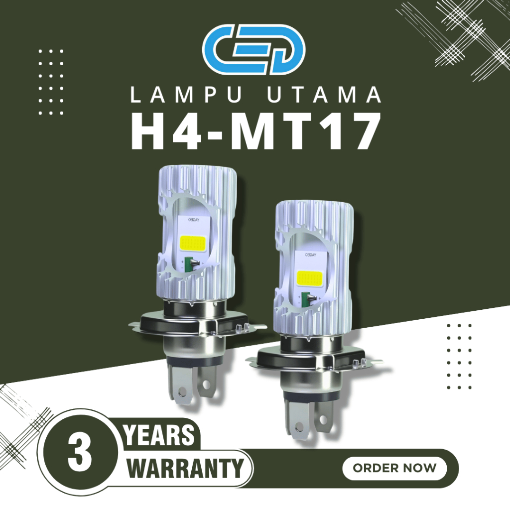 CED  LAMPU DEPAN LED Motor MOBIL UNIVERSAL H4 MT17 30W 12V Super Terang Putih & Kuning 4300K-6500K |
