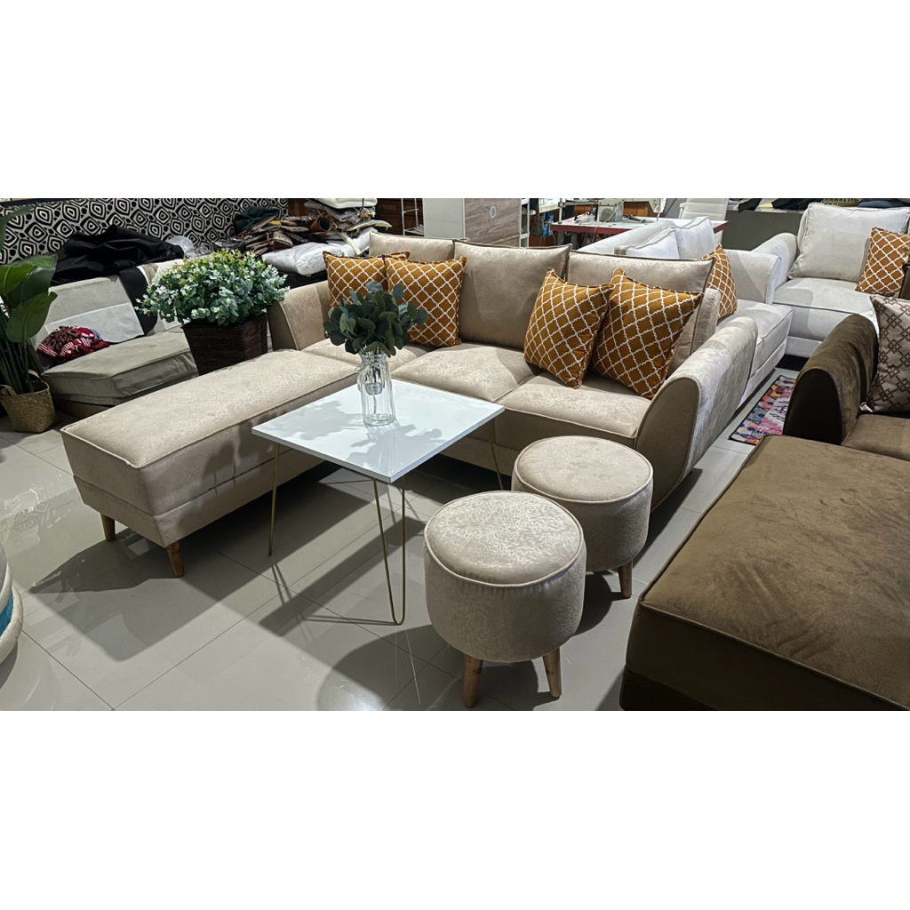 sofa 32+stool kaki kayu ukir