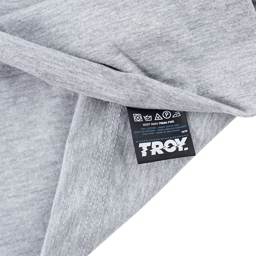 Troy Company Tshirt Grey Misty Polluted - Kaos Lengan Pendek Kaos Abu Misty MTD 3253