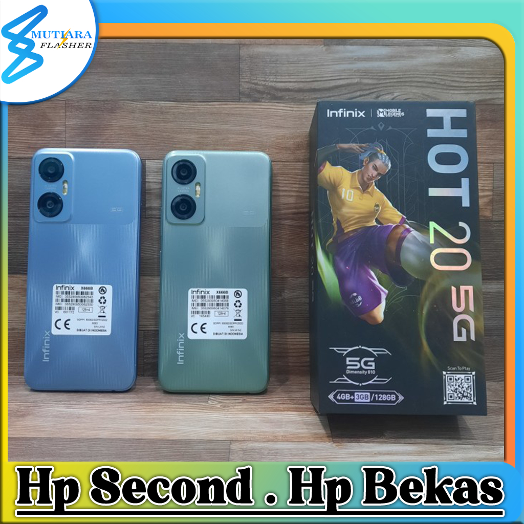Infinix Hot 20 5G Ram 4GB + Extended Ram 3GB  Rom 128GB Bekas Original Flasher Store