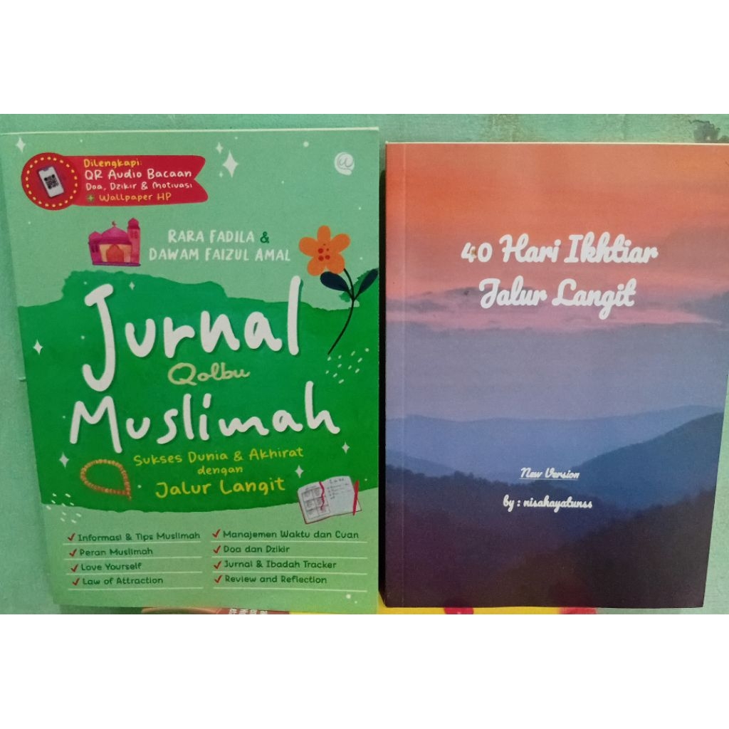 PAKET 2 BUKU JURNAL QOLBU MUSLIMAH + 40 HARI IKTIAR JALUR LANGIT