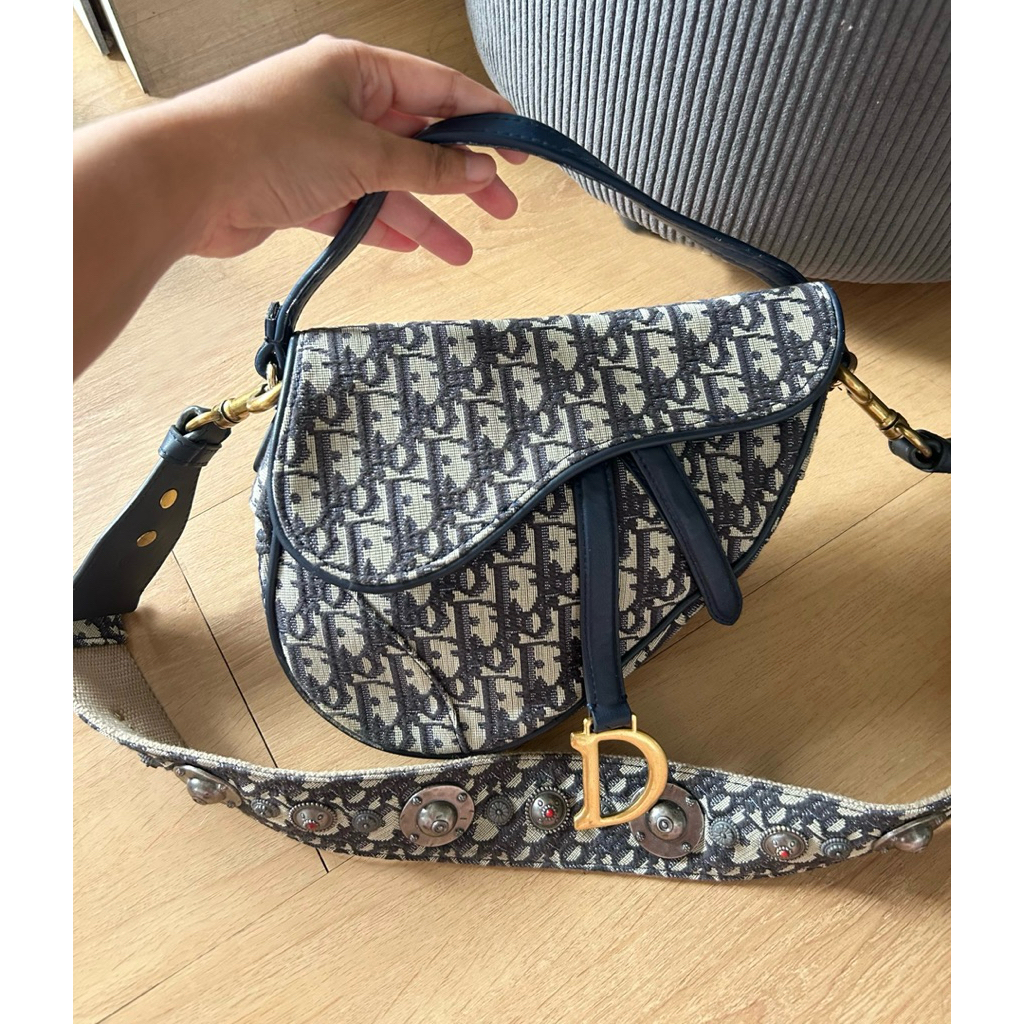 Preloved Christian Dior Oblique Saddle Sling Bag