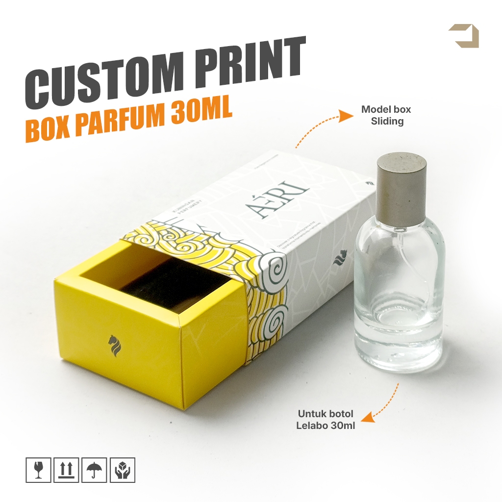 CUSTOM PRINTING Box Packaging Kemasan Parfum Sliding Box - Botol Lelabo 30ml
